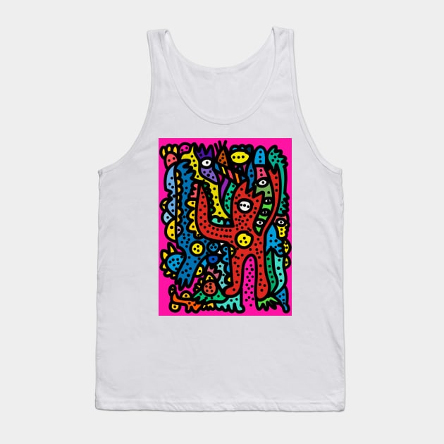 Red Man Street Art Graffiti Tank Top by signorino